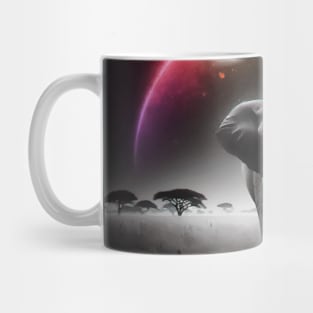 Monochromatic Elephant Within Rainbow Splash Mug